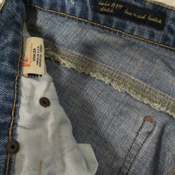 Citizens Of Humanity Blue Whiskering Medium Wash Embroidered Boot Cut Jean - Picture 5 of 8